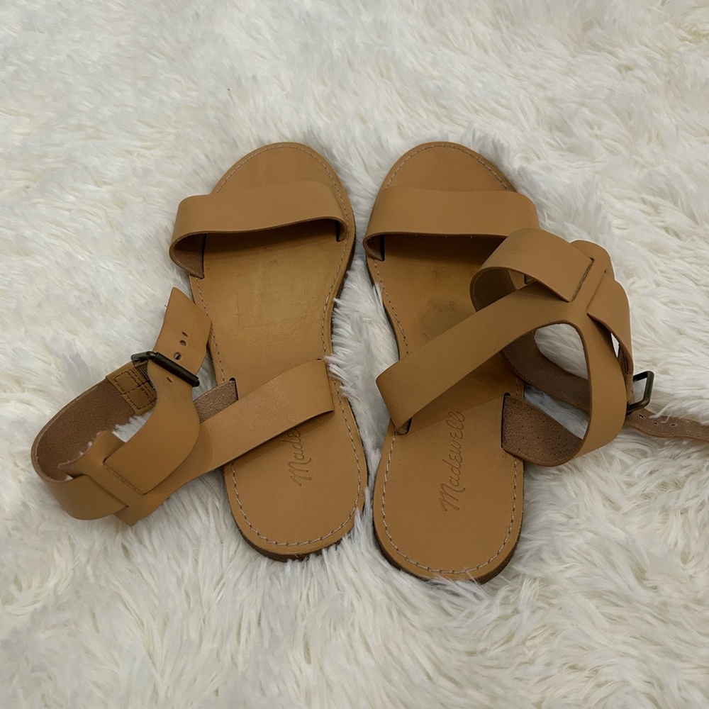 Madewell Tan Leather Strap Sandals • Women’s Size 9 • Pre-Loved - Picture 5 of 6